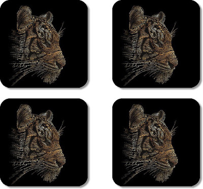 

Crackndeal Square Medium Density Fibreboard Coaster Set(Pack of 4), Multicolor