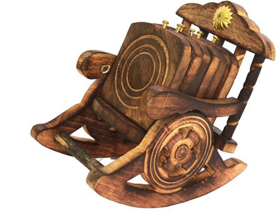 JaipurCrafts Square Wood Coaster Set(Pack of 6) JaipurCrafts Square Wood Coaster Set(Pack of 6)