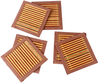 

HOKIPO Square Bamboo Coaster Set(Pack of 6), Brown