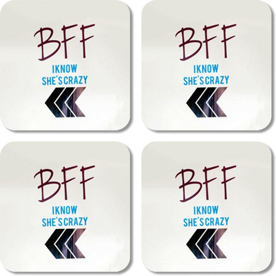 

Crackndeal Square Medium Density Fibreboard Coaster Set(Pack of 4), Multicolor