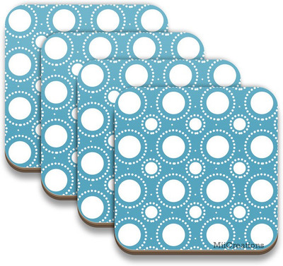 

MiiCreations Square Medium Density Fibreboard Coaster Set(Pack of 4), Multicolor
