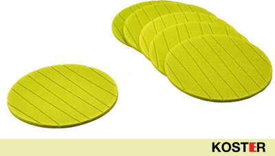 

Koster Round Vinyl Record Coaster Set(Pack of 6), Green