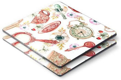 

Mydoodlez Square Acrylic Coaster Set(Pack of 4), White