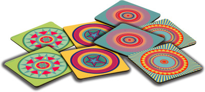 

Design Guns Square Wood Coaster Set(Pack of 8), Multicolor