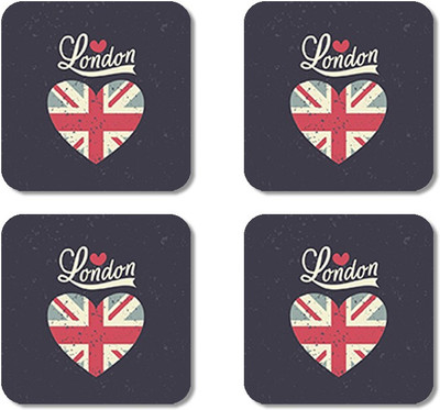 

Crackndeal Square Medium Density Fibreboard Coaster Set(Pack of 4), Multicolor