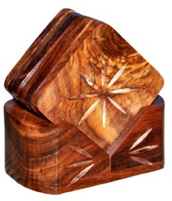 

Craftatoz Square Wood Coaster Set(Pack of 6), Brown