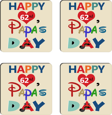 

Tied Ribbons Square Wood Coaster Set(Pack of 4), Multicolor