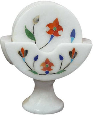 74% OFF on Anshul Fashion Round Marble Coaster Set(Pack of 7)