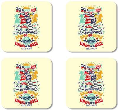 

Crackndeal Square Medium Density Fibreboard Coaster Set(Pack of 4), Multicolor