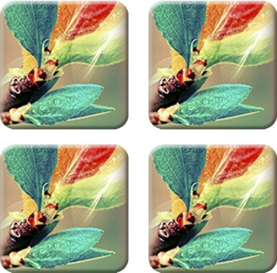 

Crackndeal Square Medium Density Fibreboard Coaster Set(Pack of 4), Multicolor