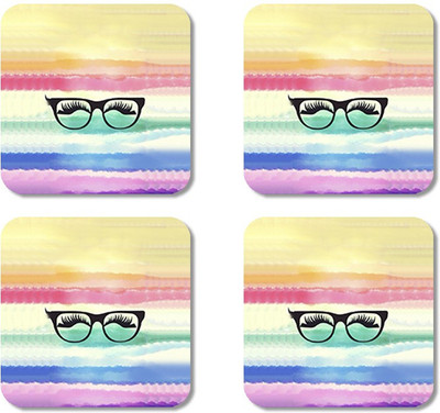

Crackndeal Square Medium Density Fibreboard Coaster Set(Pack of 4), Multicolor