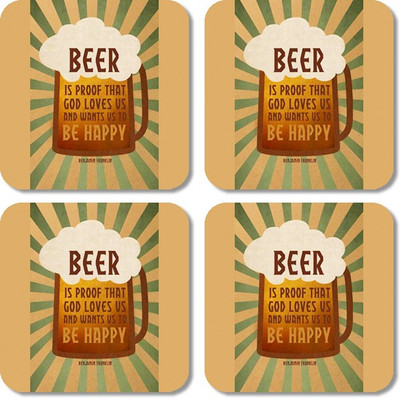 

Crackndeal Square Medium Density Fibreboard Coaster Set(Pack of 4), Multicolor