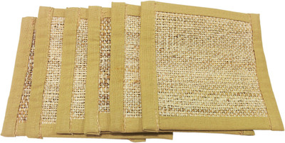 

Rope International Square Jute Coaster Set(Pack of 6), Beige