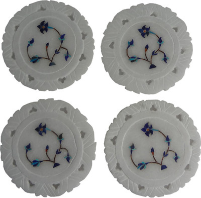 

Avinash Handicrafts Round Stone Coaster(Pack of 4), White