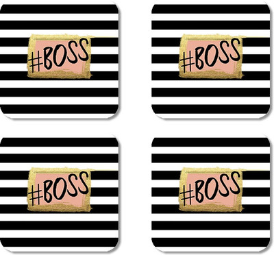 

Crackndeal Square Medium Density Fibreboard Coaster Set(Pack of 4), Multicolor