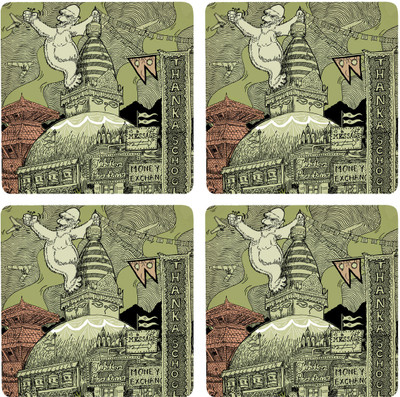 50% OFF on Posterboy Square Medium Density Fibreboard Coaster Set(Pack of 4)