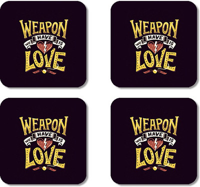 

Crackndeal Square Medium Density Fibreboard Coaster Set(Pack of 4), Multicolor