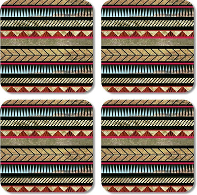 

Crackndeal Square Medium Density Fibreboard Coaster Set(Pack of 4), Multicolor