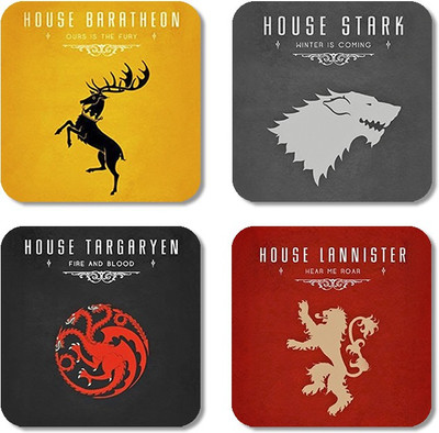 

Crackndeal Square Medium Density Fibreboard Coaster Set(Pack of 4), Multicolor