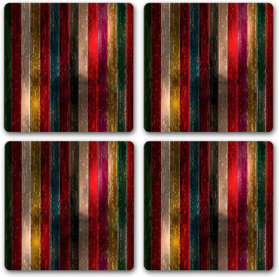 Shoppers Bucket Square Rubber Coaster Set(Pack of 4)