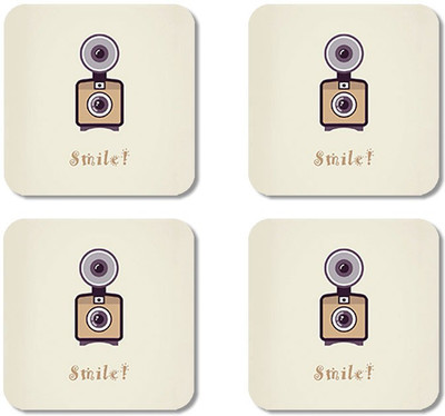 

Crackndeal Square Medium Density Fibreboard Coaster Set(Pack of 4), Multicolor