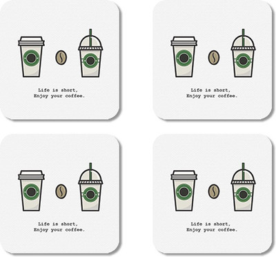 

Crackndeal Square Medium Density Fibreboard Coaster Set(Pack of 4), Multicolor