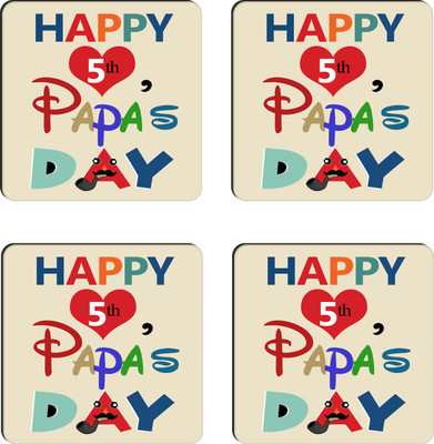 

Tied Ribbons Square Wood Coaster Set(Pack of 4), Multicolor