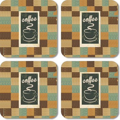 

Crackndeal Square Medium Density Fibreboard Coaster Set(Pack of 4), Multicolor