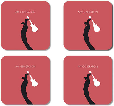 

Crackndeal Square Medium Density Fibreboard Coaster Set(Pack of 4), Multicolor