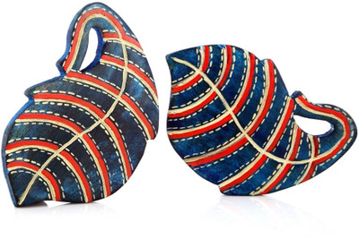 

Indikala Wood Coaster Set(Pack of 2), Blue