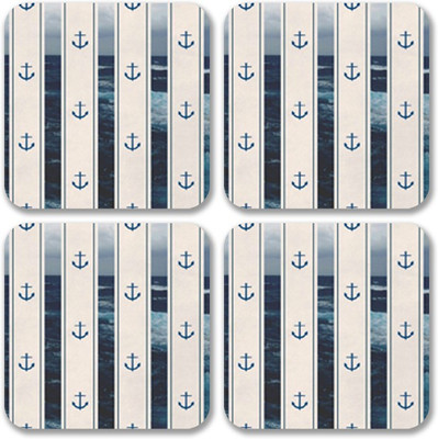 

Crackndeal Square Medium Density Fibreboard Coaster Set(Pack of 4), Multicolor