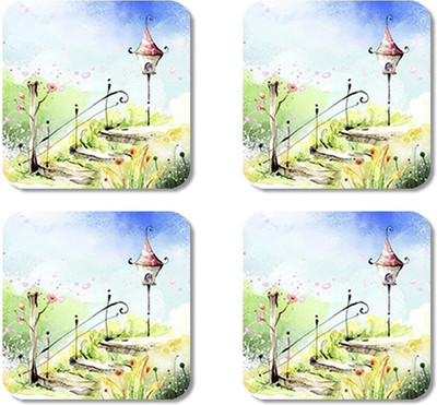 

Crackndeal Square Medium Density Fibreboard Coaster Set(Pack of 4), Multicolor