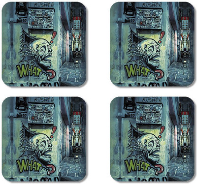 

Crackndeal Square Medium Density Fibreboard Coaster Set(Pack of 4), Multicolor