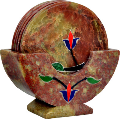 

Genius Bird Round Marble Coaster Set(Pack of 6), Multicolor