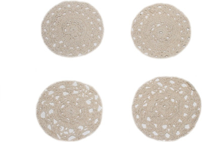 

Sarvsiddhi Round Pack of 4 Table Placemat(Beige, Cotton)
