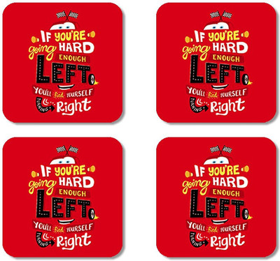 Crackndeal Square Medium Density Fibreboard Coaster Set(Pack of 4), Multicolor