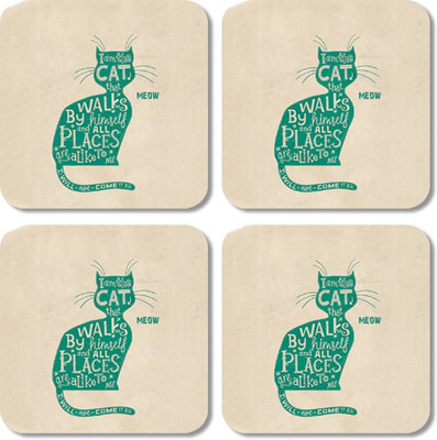 

Crackndeal Square Medium Density Fibreboard Coaster Set(Pack of 4), Multicolor