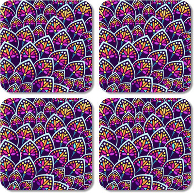 

Crackndeal Square Medium Density Fibreboard Coaster Set(Pack of 4), Multicolor