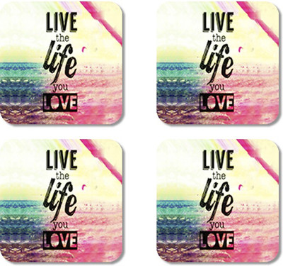 

Crackndeal Square Medium Density Fibreboard Coaster Set(Pack of 4), Multicolor