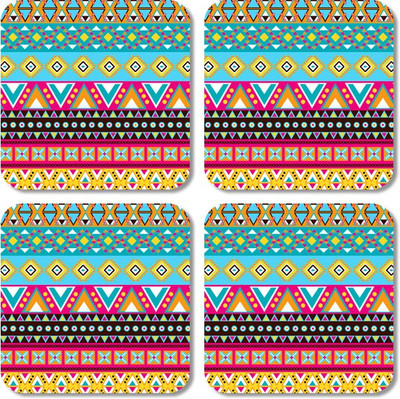 

Crackndeal Square Medium Density Fibreboard Coaster Set(Pack of 4), Multicolor