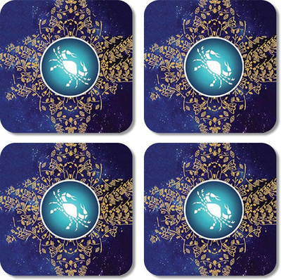 

Crackndeal Square Medium Density Fibreboard Coaster Set(Pack of 4), Multicolor