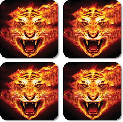 

Crackndeal Square Medium Density Fibreboard Coaster Set(Pack of 4), Multicolor