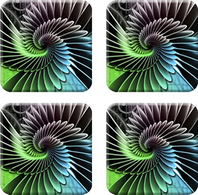 

Crackndeal Square Medium Density Fibreboard Coaster Set(Pack of 4), Multicolor