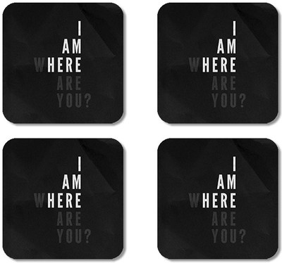 

Crackndeal Square Medium Density Fibreboard Coaster Set(Pack of 4), Multicolor