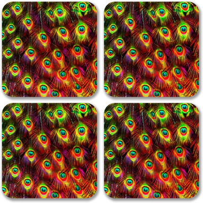 

Crackndeal Square Medium Density Fibreboard Coaster Set(Pack of 4), Multicolor