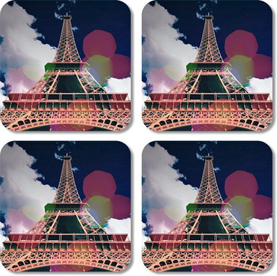 

Crackndeal Square Medium Density Fibreboard Coaster Set(Pack of 4), Multicolor