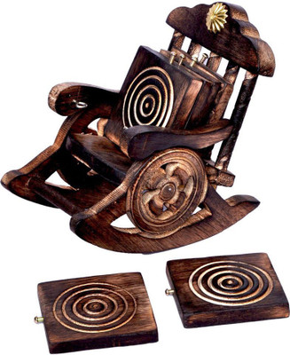 

CraftEra Square Wood Coaster Set(Pack of 6), Brown