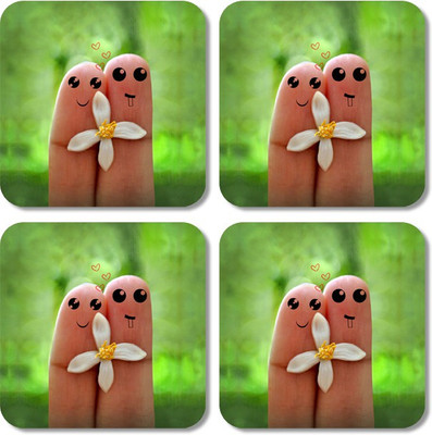 

Crackndeal Square Medium Density Fibreboard Coaster Set(Pack of 4), Multicolor