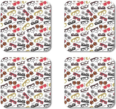 

Crackndeal Square Medium Density Fibreboard Coaster Set(Pack of 4), Multicolor