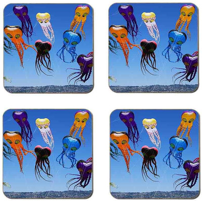 

Instyler Square Medium Density Fibreboard Coaster(Pack of 4), Multicolor